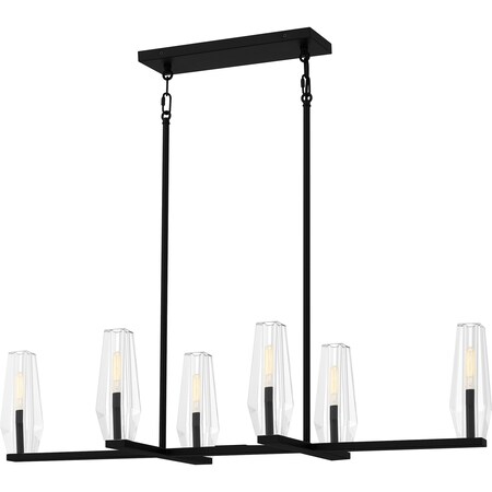 Quoizel Malamute Linear Chandelier 6 Lights Matte Black MUT640MBK